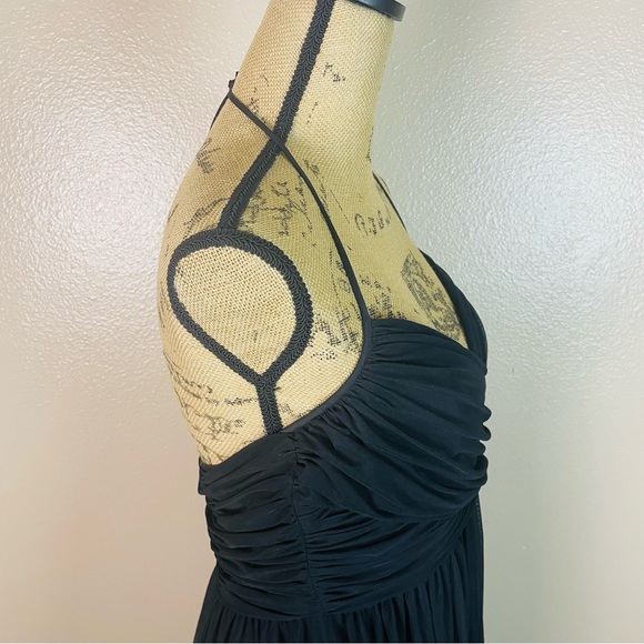 Vtg Maggy London Sequins Black Chiffon Front Beaded Cocktail Dress 12P Evening - Picture 8 of 11